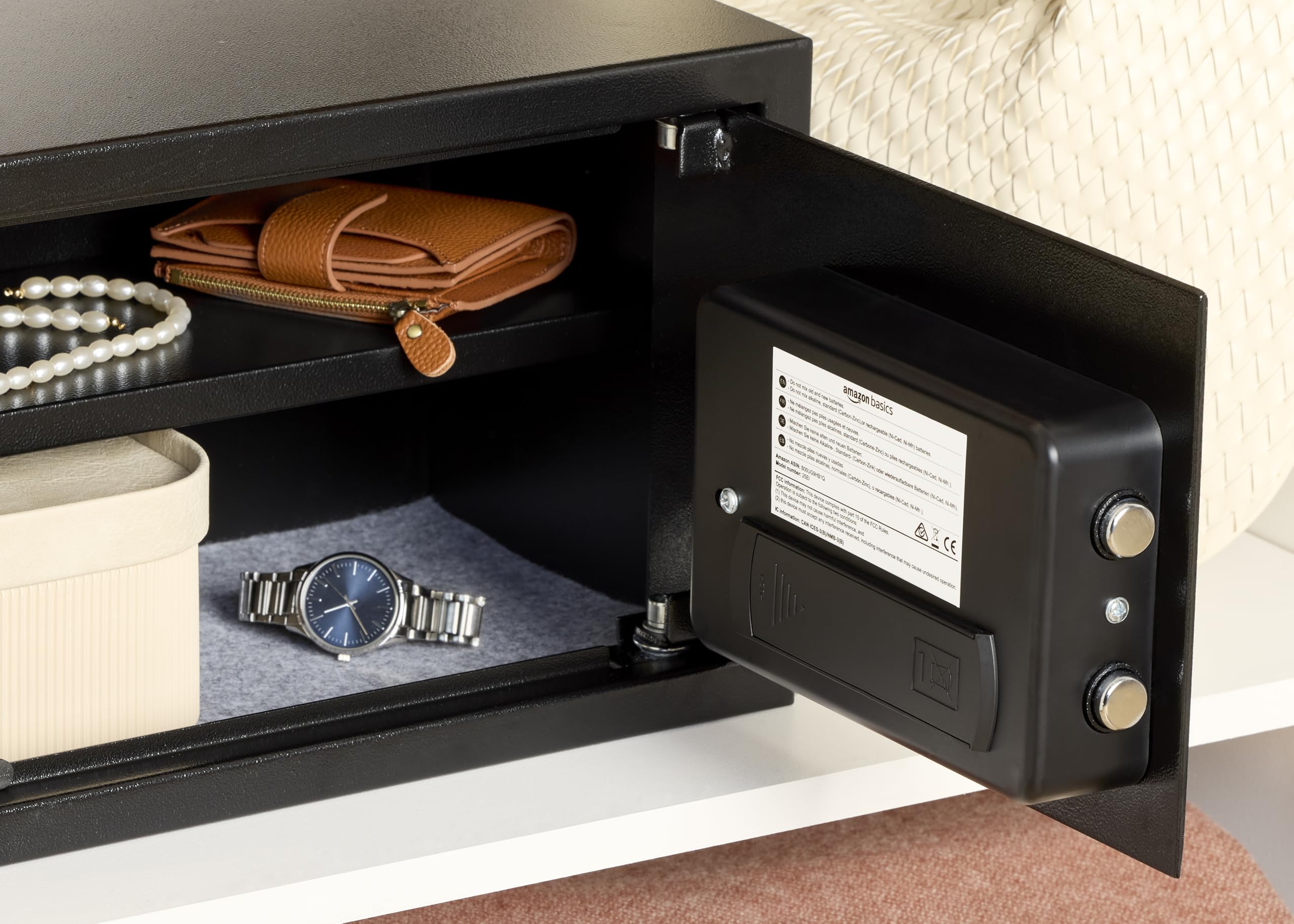 Amazon Basics Steel Security Safe and Lock Box with Electronic